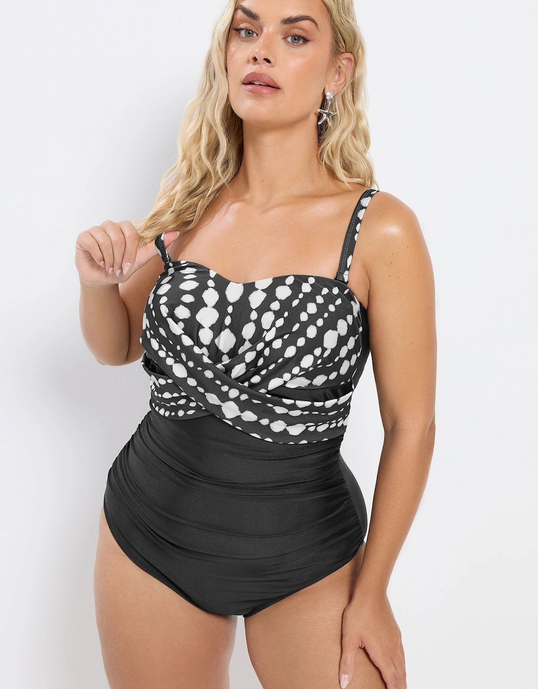 Crossover Spot Print Swimsuit, 2 of 1