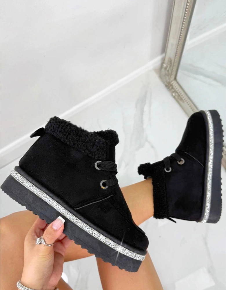 Crystal Luxe Lodge Faux Fur Lined Boots