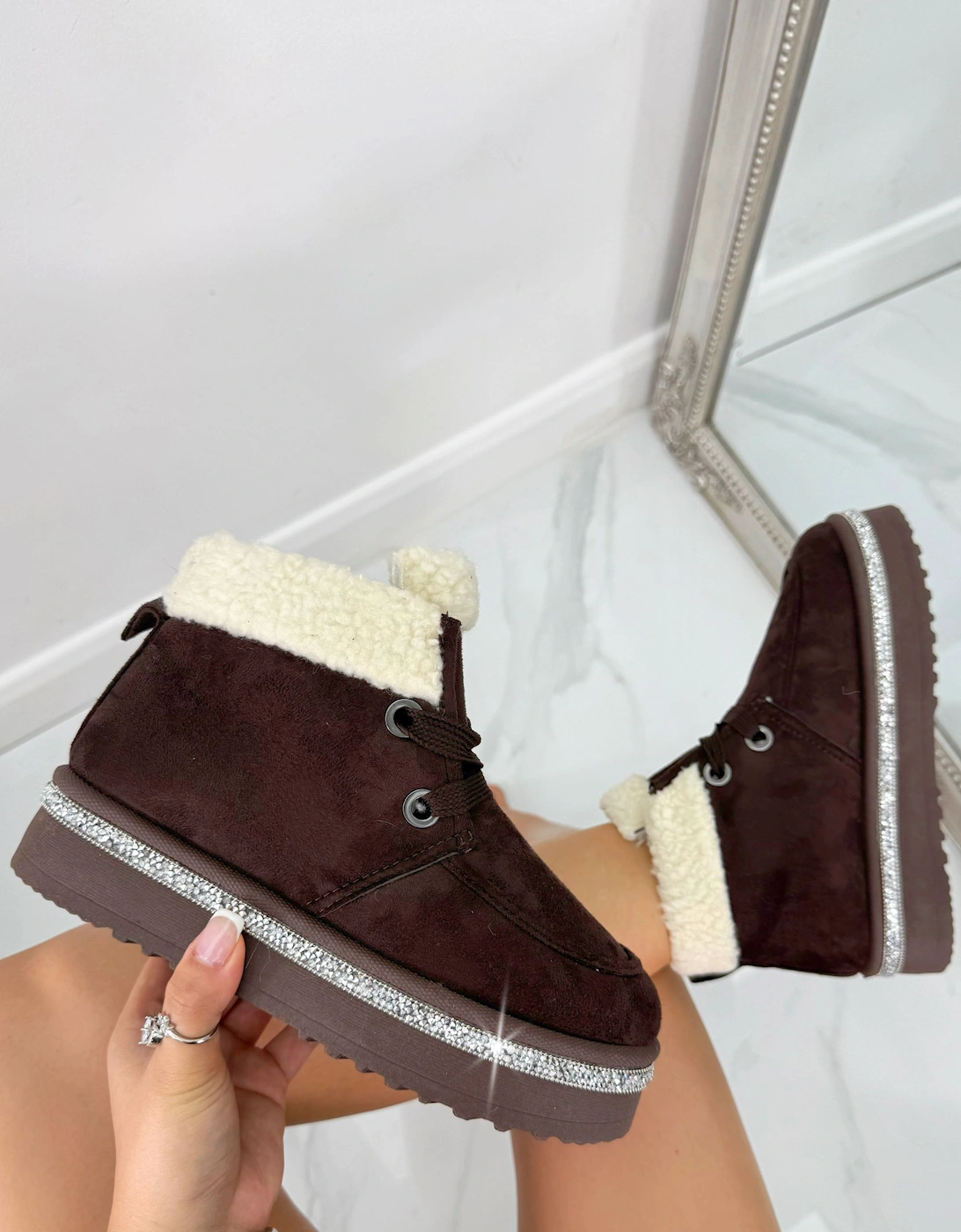 Crystal Luxe Lodge Faux Fur Lined Boots, 2 of 1