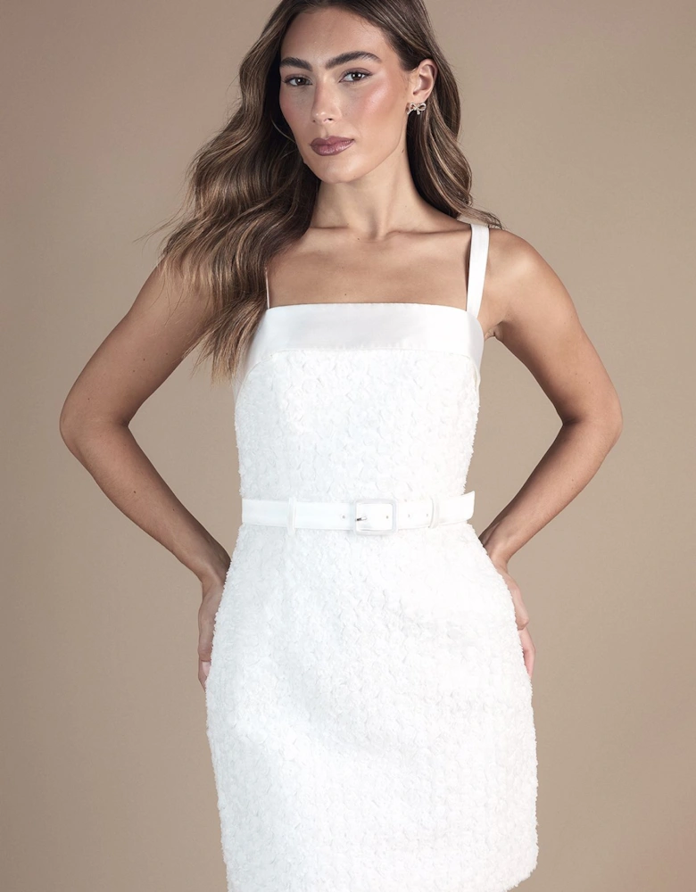 Strappy Embellished Belted Mini Dress