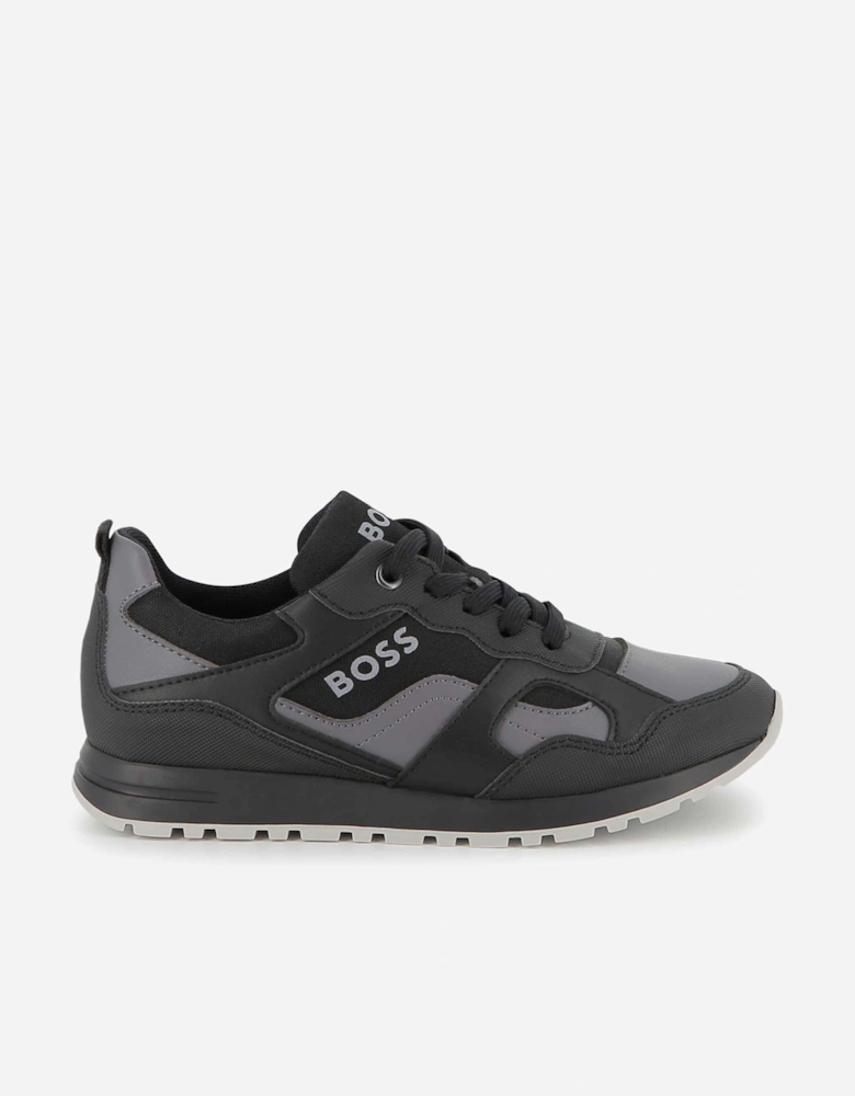 BOSS Boys Logo Trainers in Black