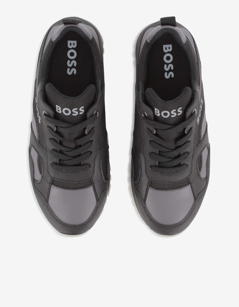 BOSS Boys Logo Trainers in Black