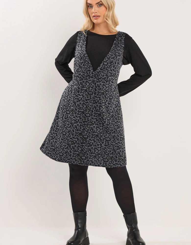 Textured Pinafore Dress