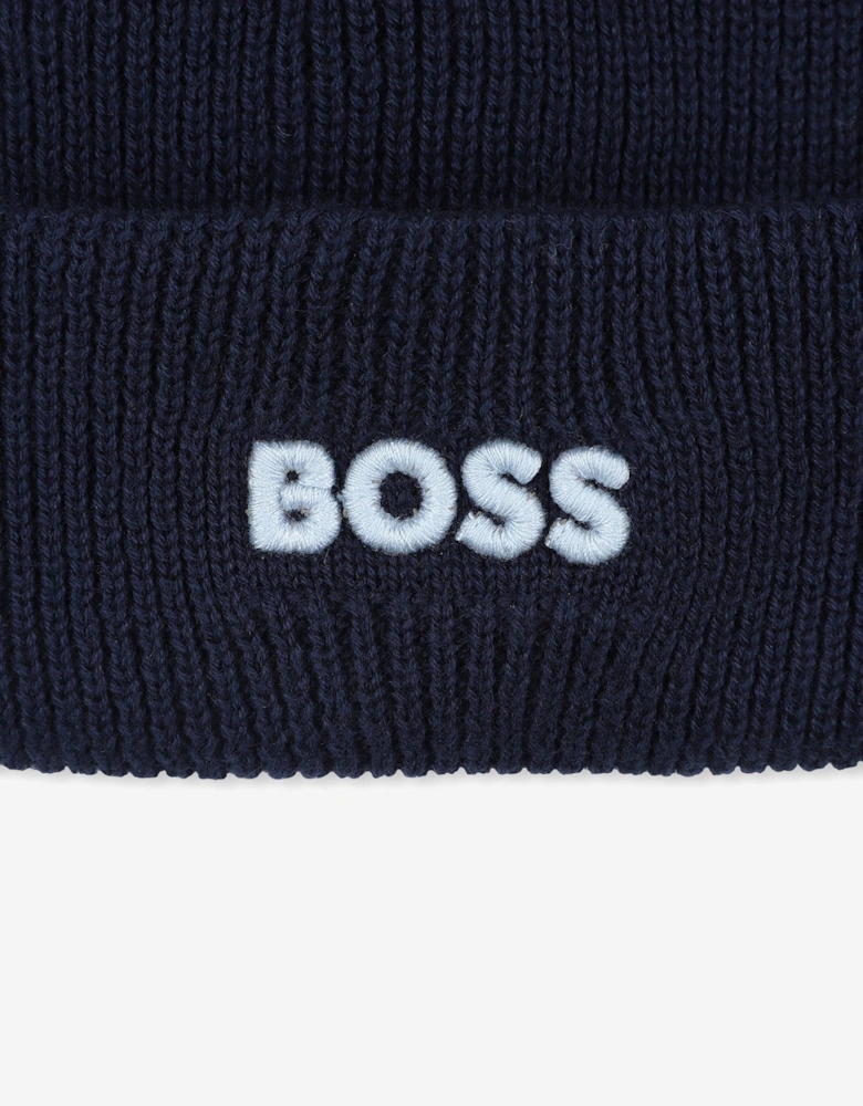 BOSS Baby Boys Bobble Hat in Navy
