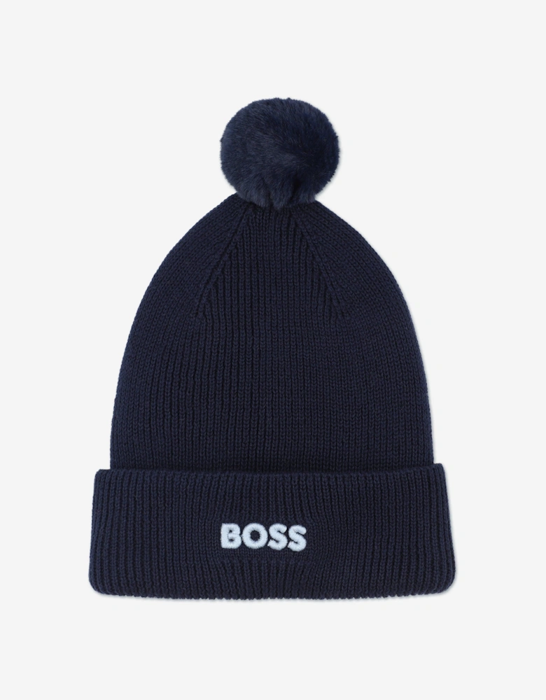 BOSS Baby Boys Bobble Hat in Navy