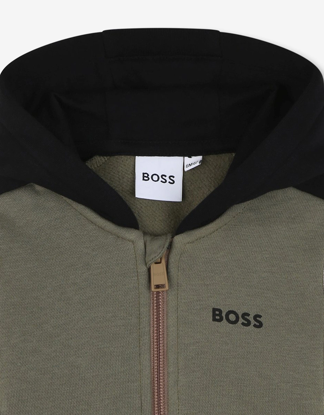 BOSS Baby Boys Logo Zip Up Top in Green