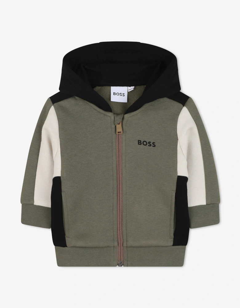 BOSS Baby Boys Logo Zip Up Top in Green