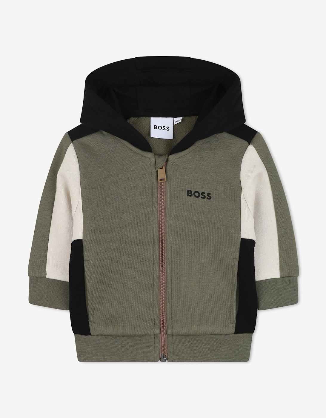 BOSS Baby Boys Logo Zip Up Top in Green, 5 of 4
