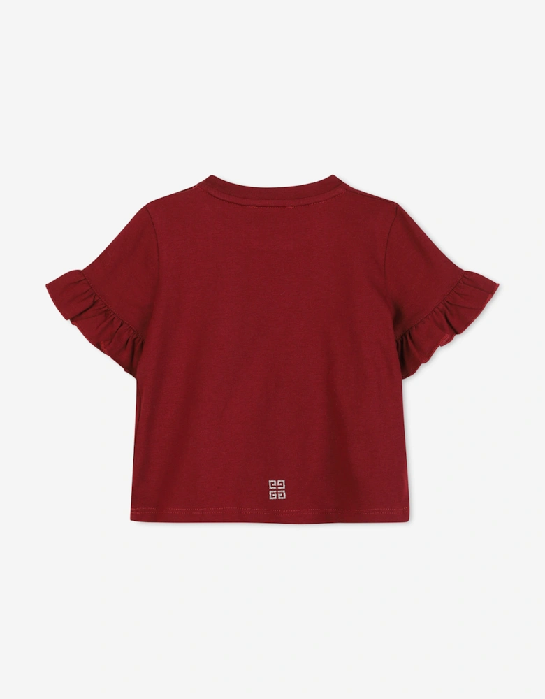 Baby Girls Logo Print T-Shirt in Red