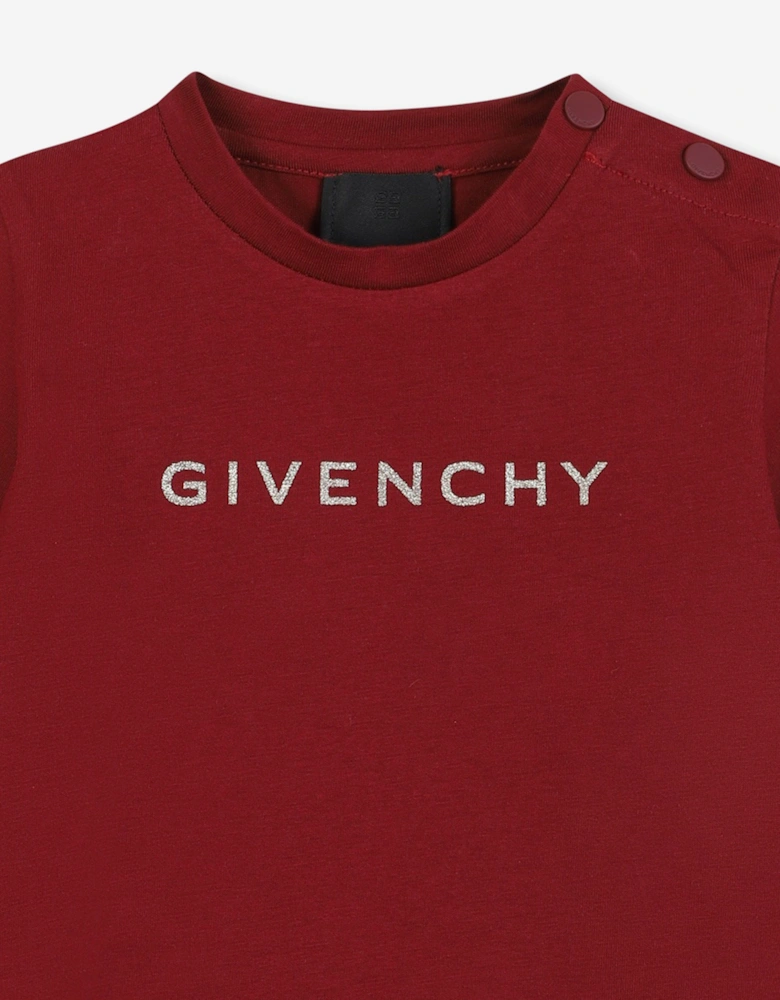 Baby Girls Logo Print T-Shirt in Red