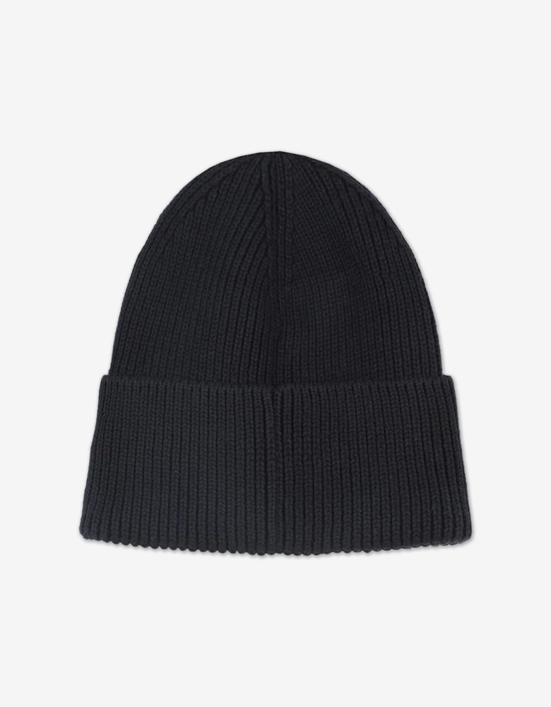 Girls Gem Logo Knitted Beanie Hat in Black