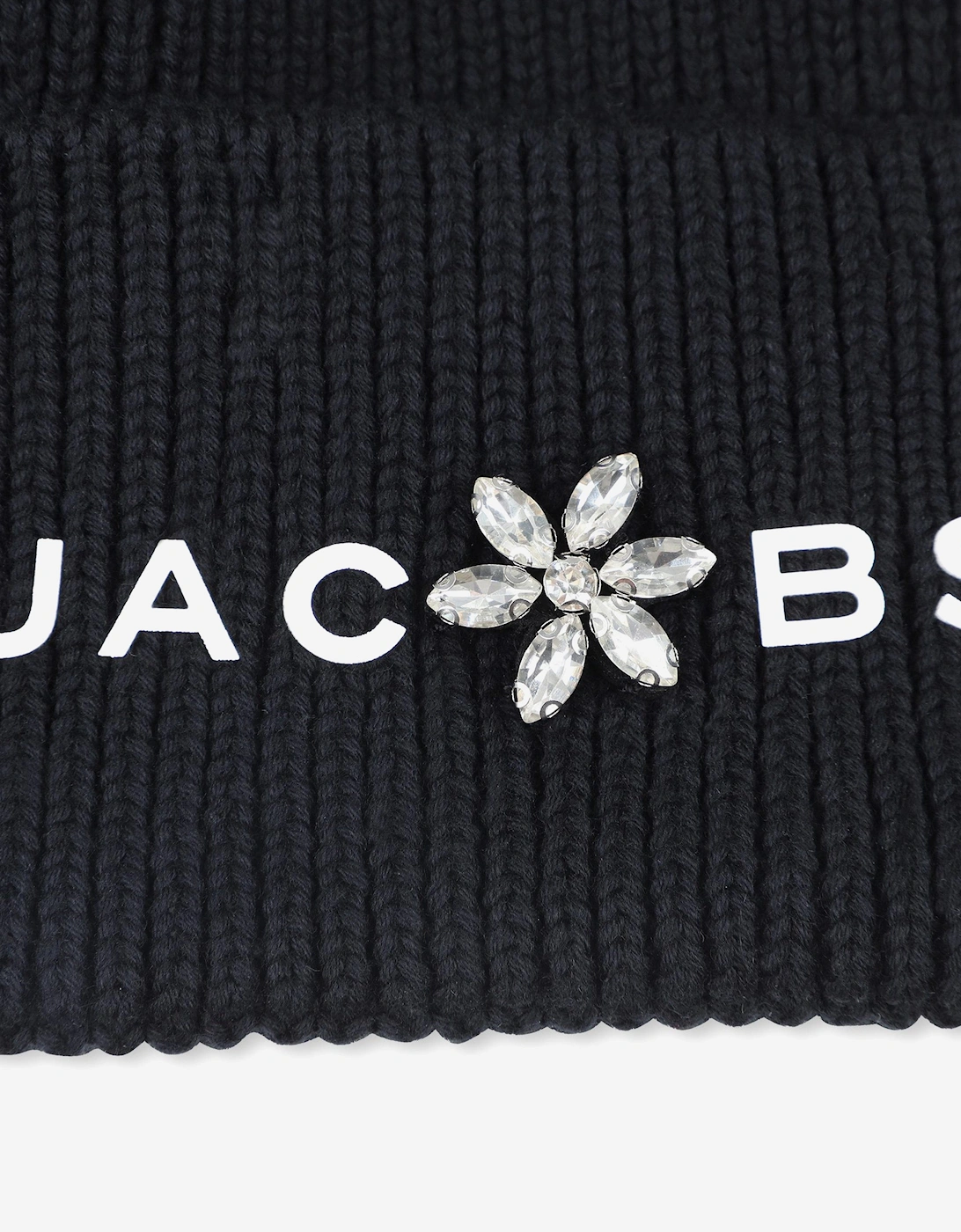 Girls Gem Logo Knitted Beanie Hat in Black
