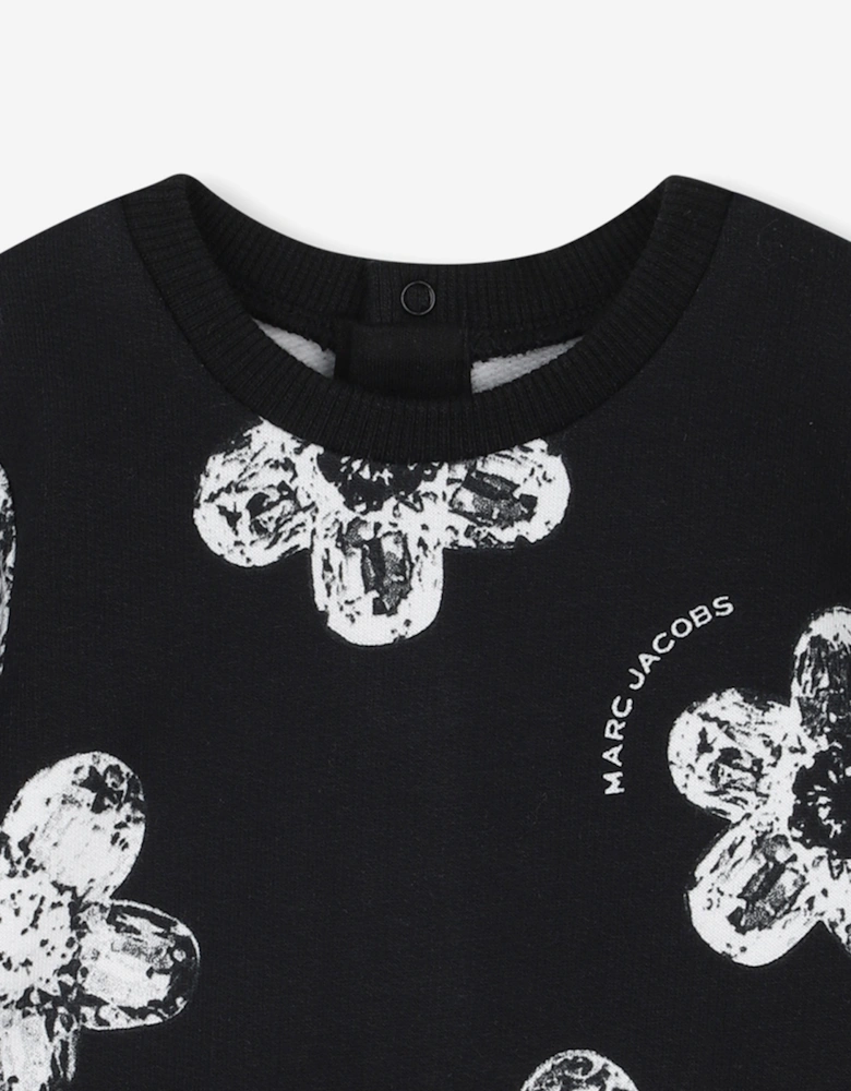 MARC JACOBS Baby Girls Daisy Print Sweater Dress in Black