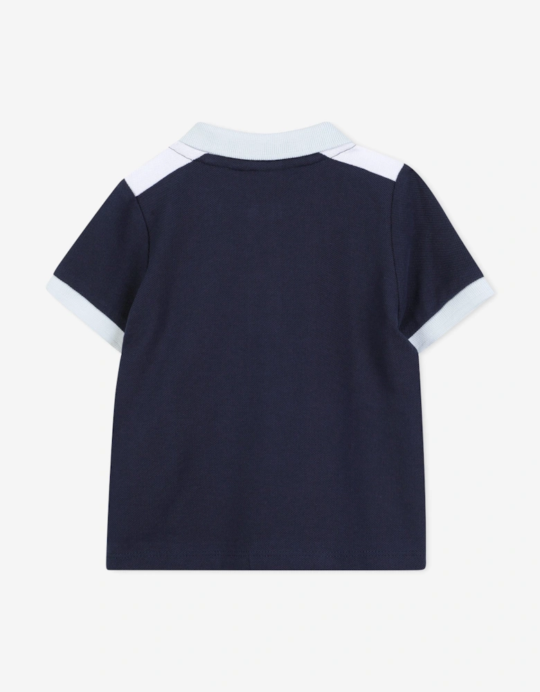 BOSS Baby Boys Logo Print Polo Shirt in Navy