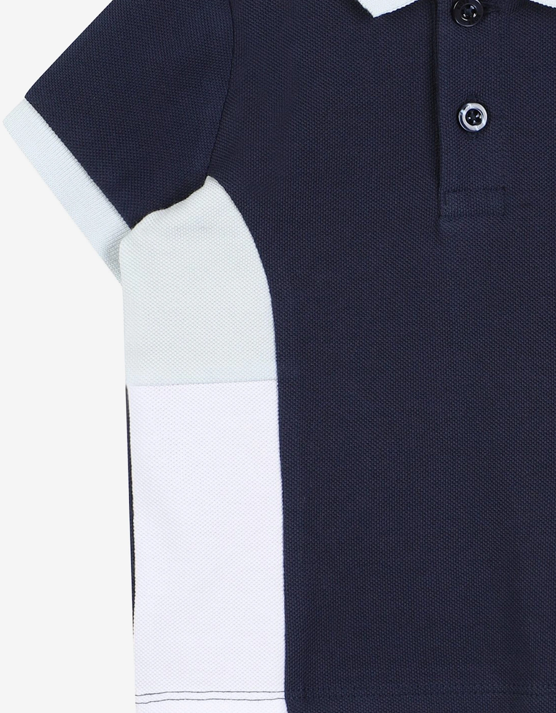 BOSS Baby Boys Logo Print Polo Shirt in Navy