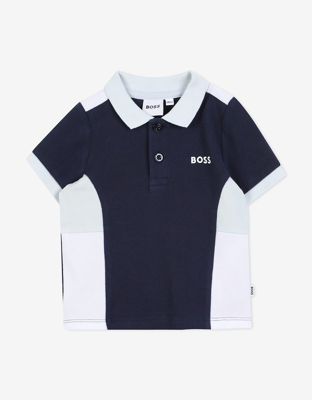 BOSS Baby Boys Logo Print Polo Shirt in Navy, 5 of 4