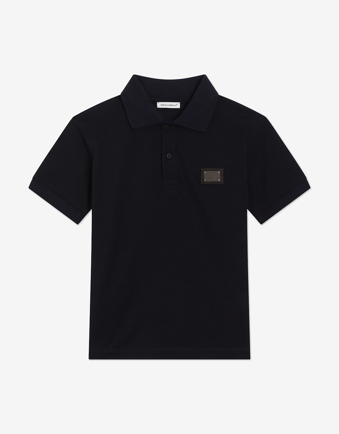 Dolce & Gabbana Boys Navy Plaque Logo Polo Shirt In - Size: 5 Years Kids