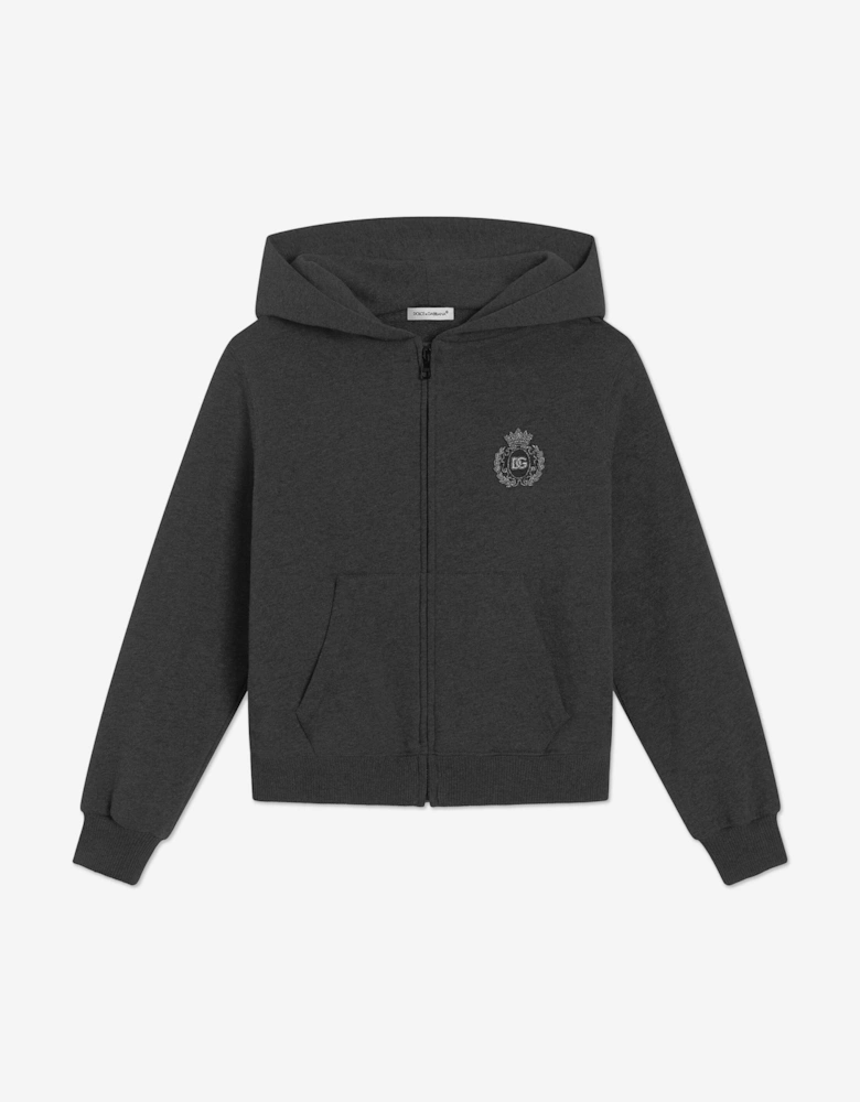Boys Logo Zip Up Top in Grey