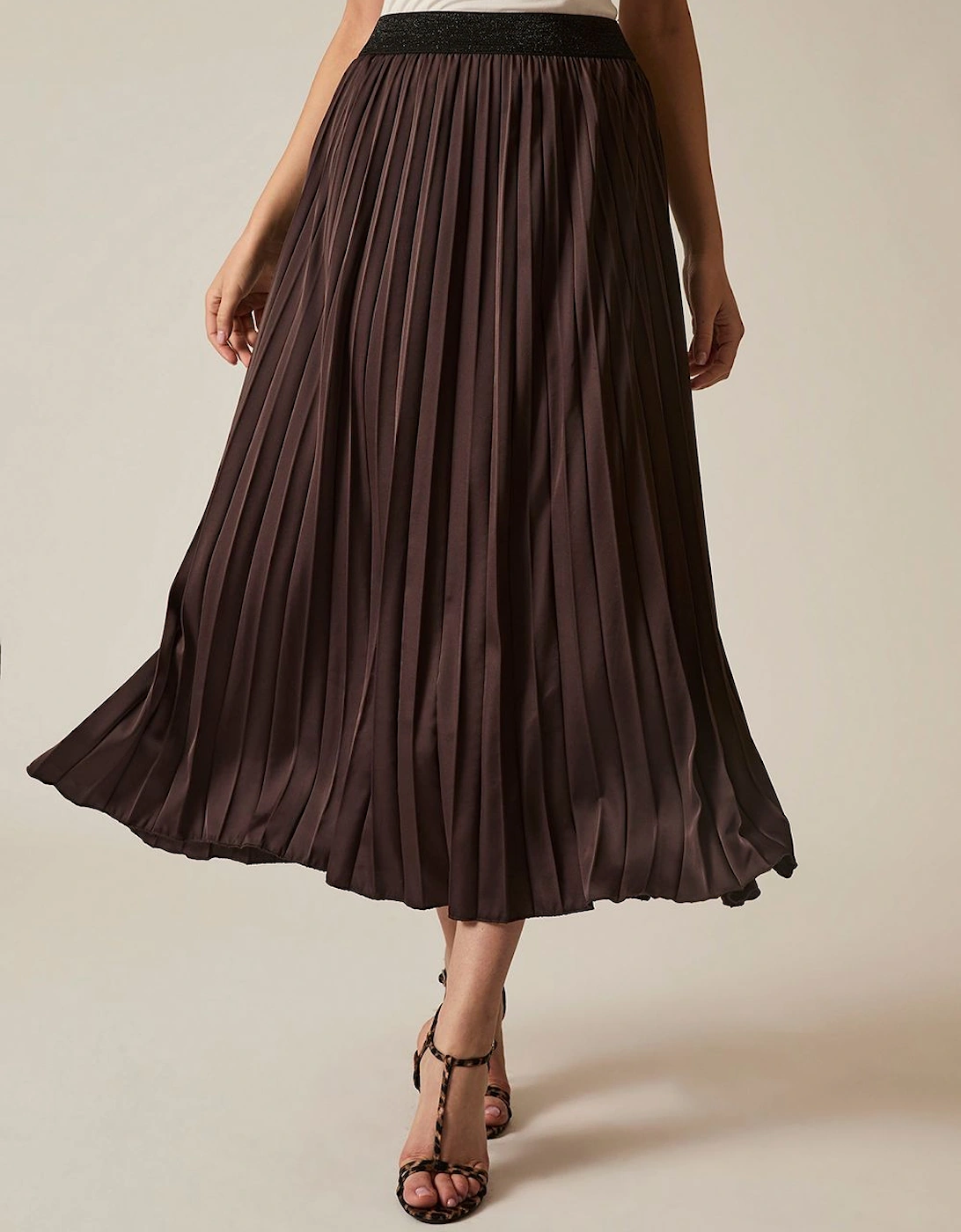 Brown Pleated Maxi Skirt, 2 of 1