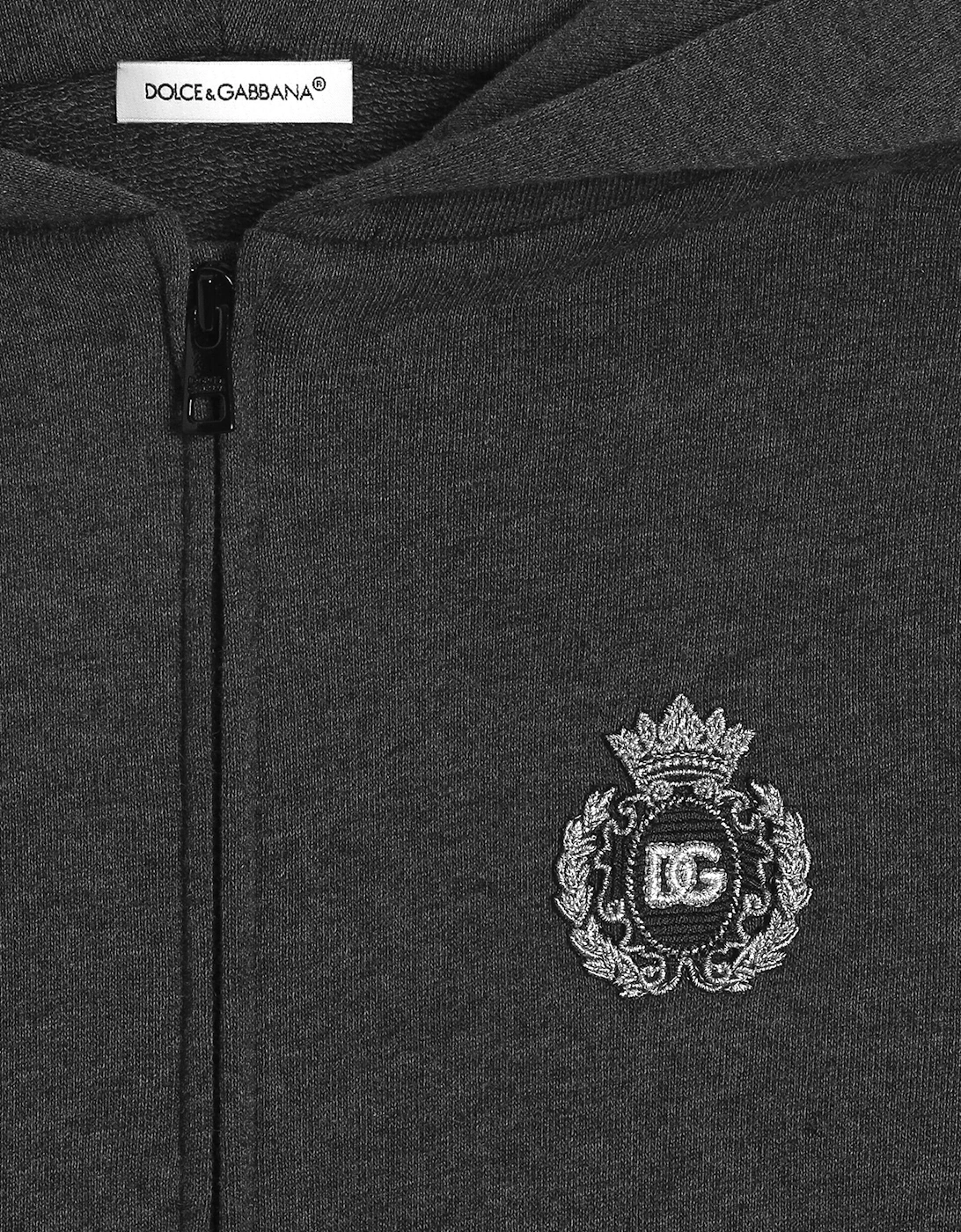 Boys Logo Zip Up Top in Grey