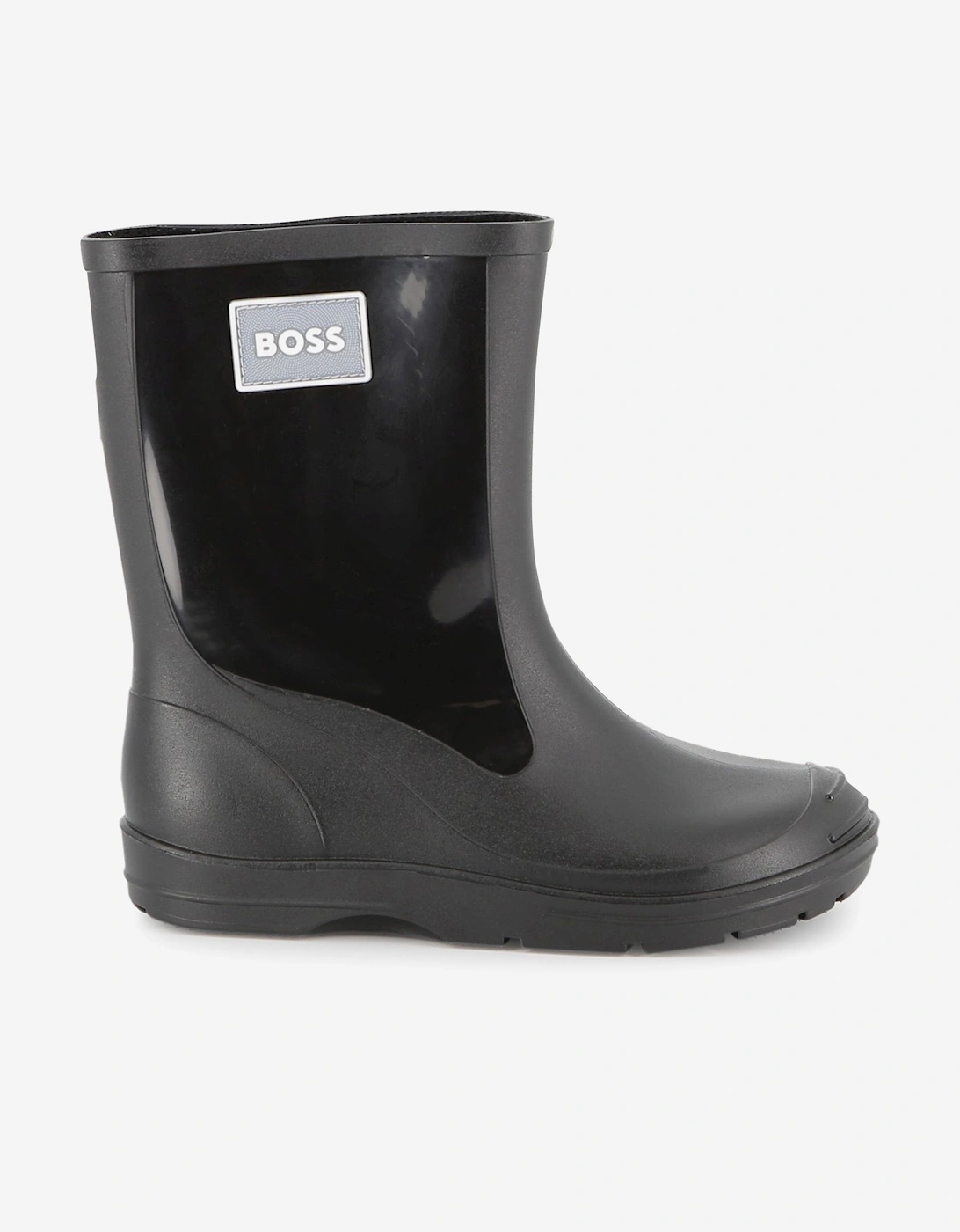 Boy's BOSS Boys Branded Rain Boots in Black - Size: 2.5 (older)
