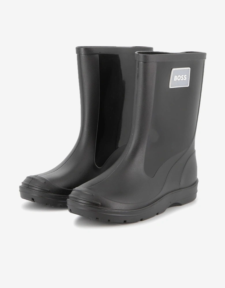 BOSS Boys Branded Rain Boots in Black