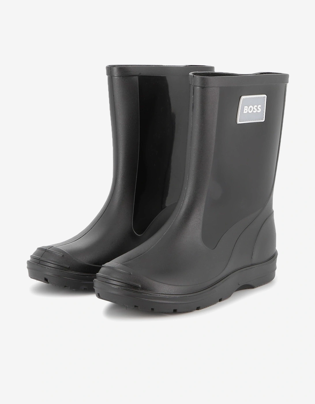 BOSS Boys Branded Rain Boots in Black