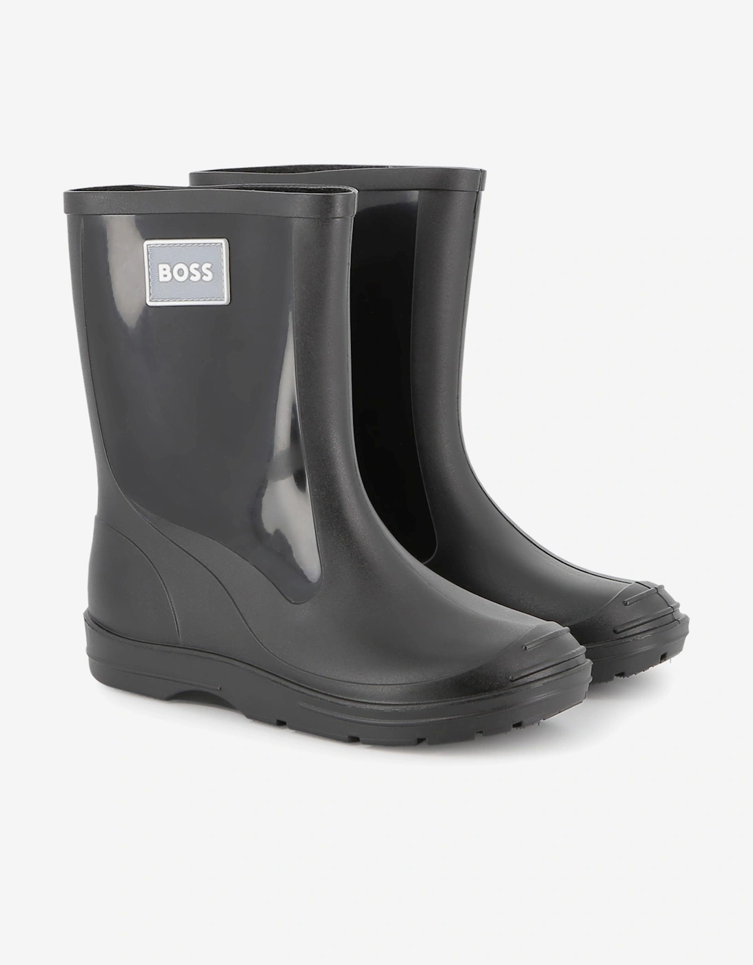 BOSS Boys Branded Rain Boots in Black