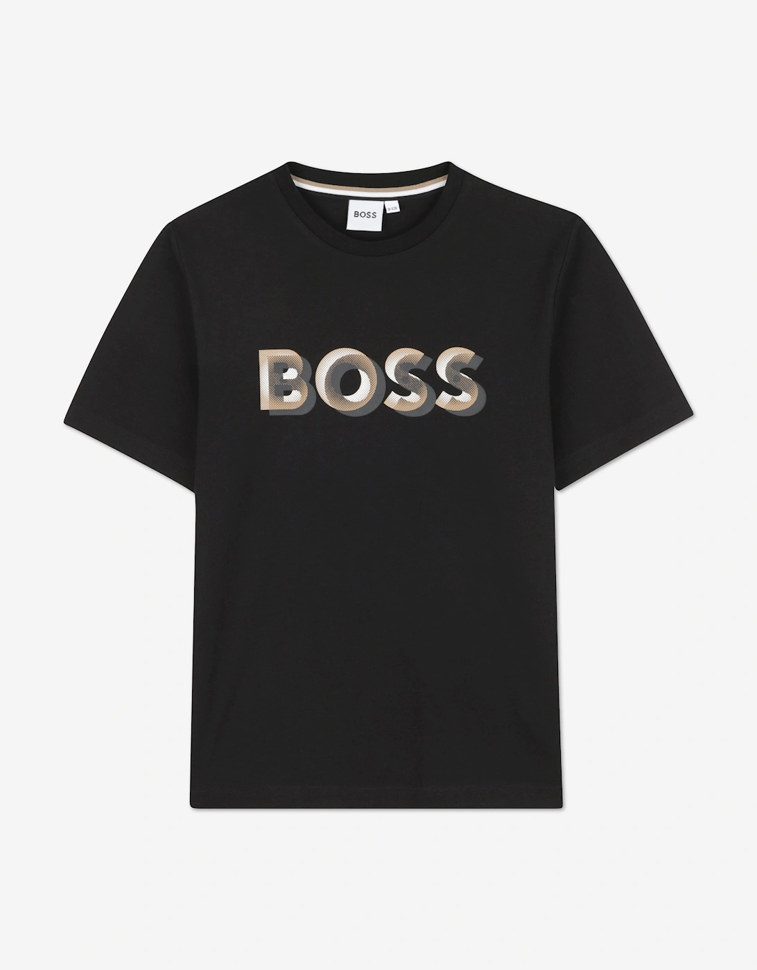 BOSS Boys Logo Print T-Shirt in Black, 5 of 4