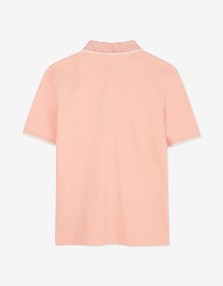 BOSS Boys Logo Print Polo Shirt in Pink