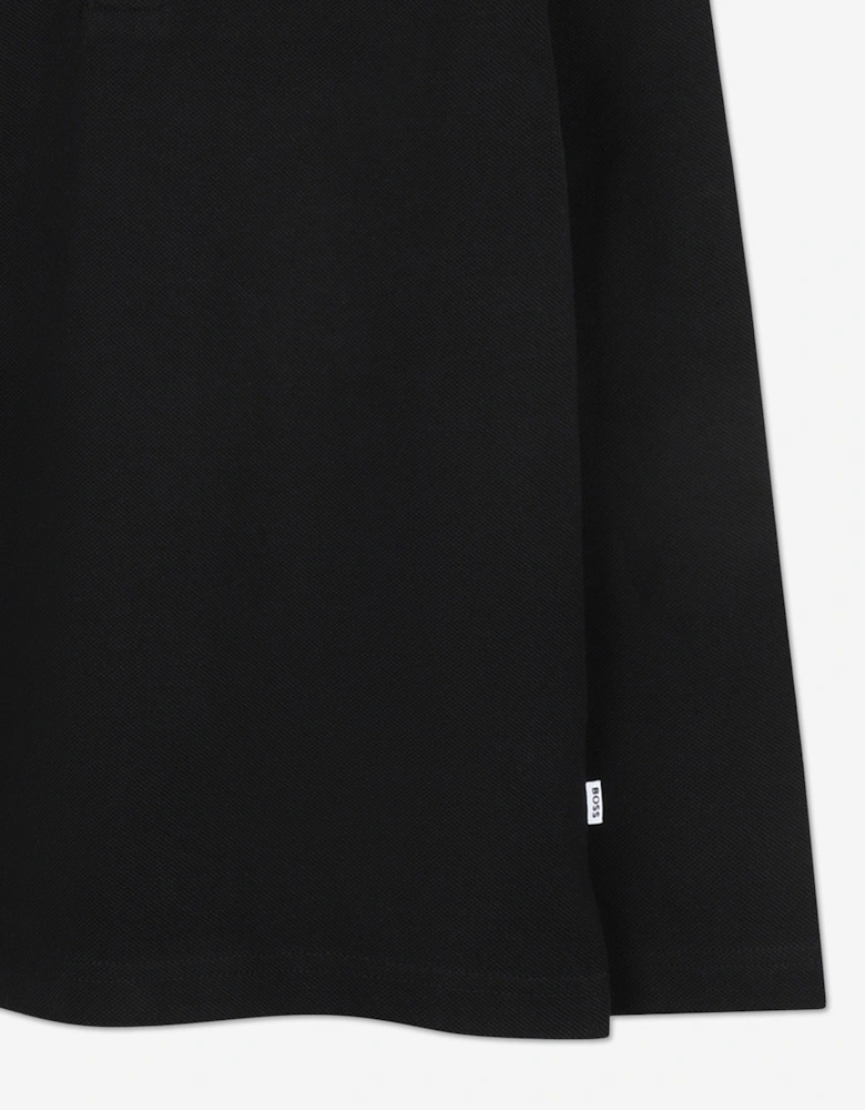 BOSS Boys Long Sleeve Polo Shirt in Black