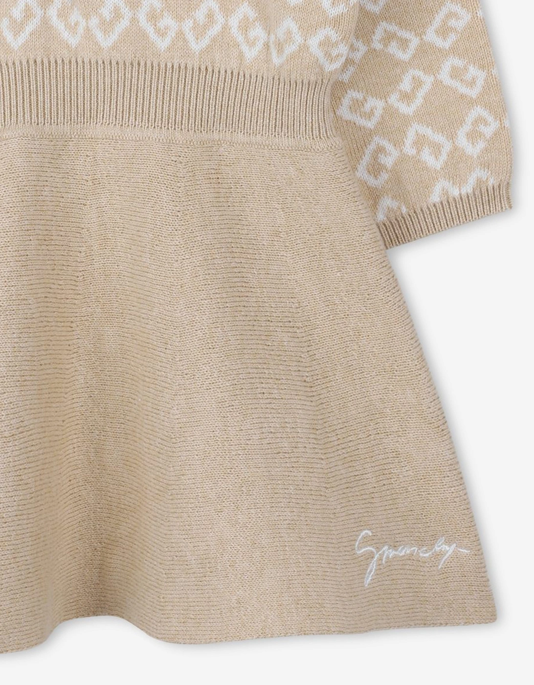 Baby Girls 4G Knitted Dress in Beige