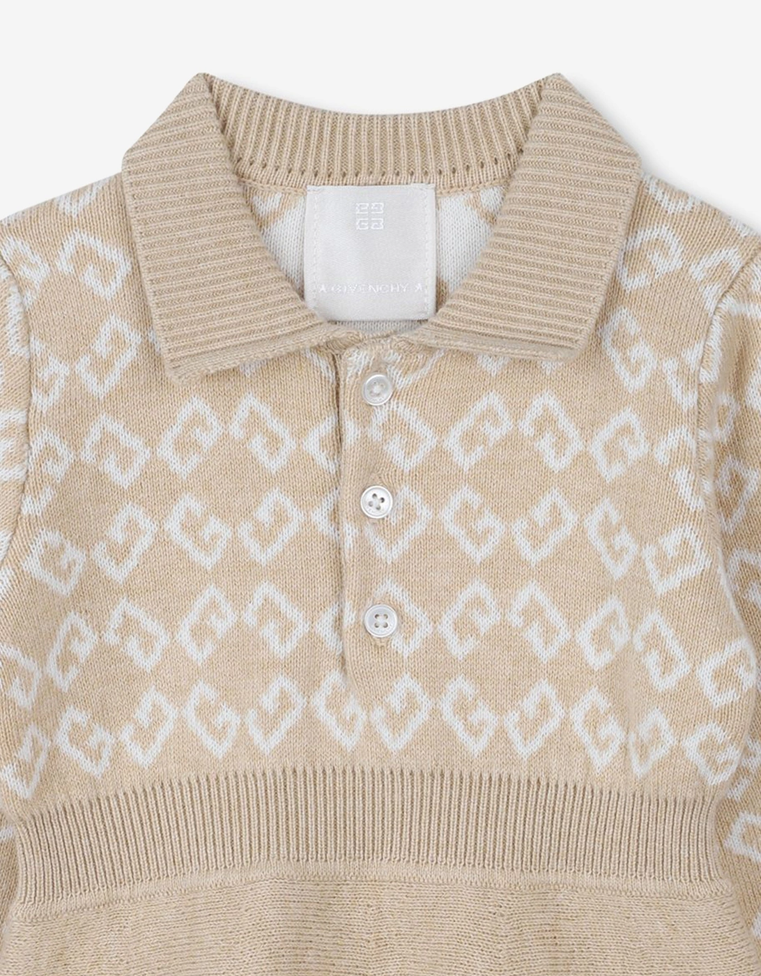 Baby Girls 4G Knitted Dress in Beige