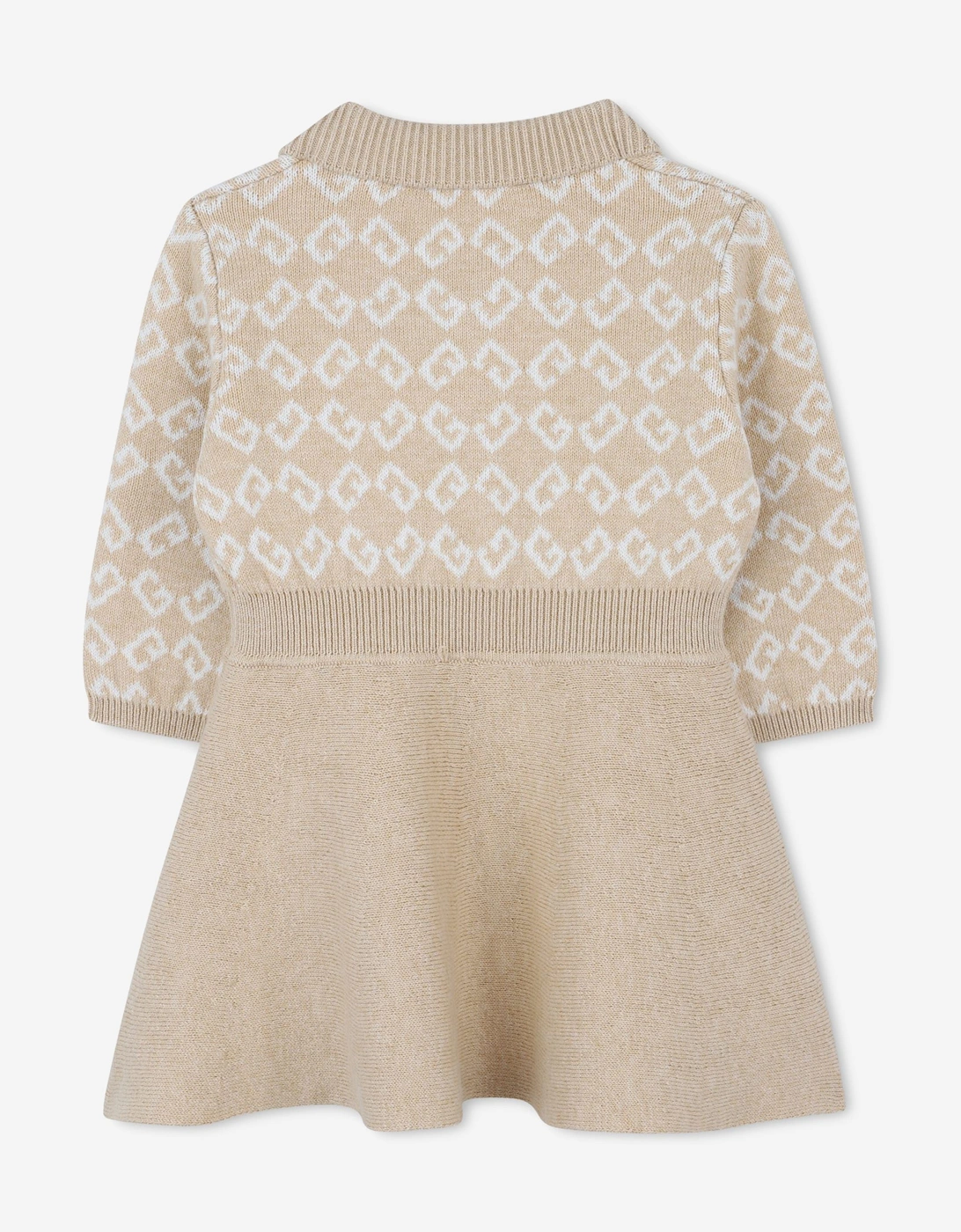 Baby Girls 4G Knitted Dress in Beige