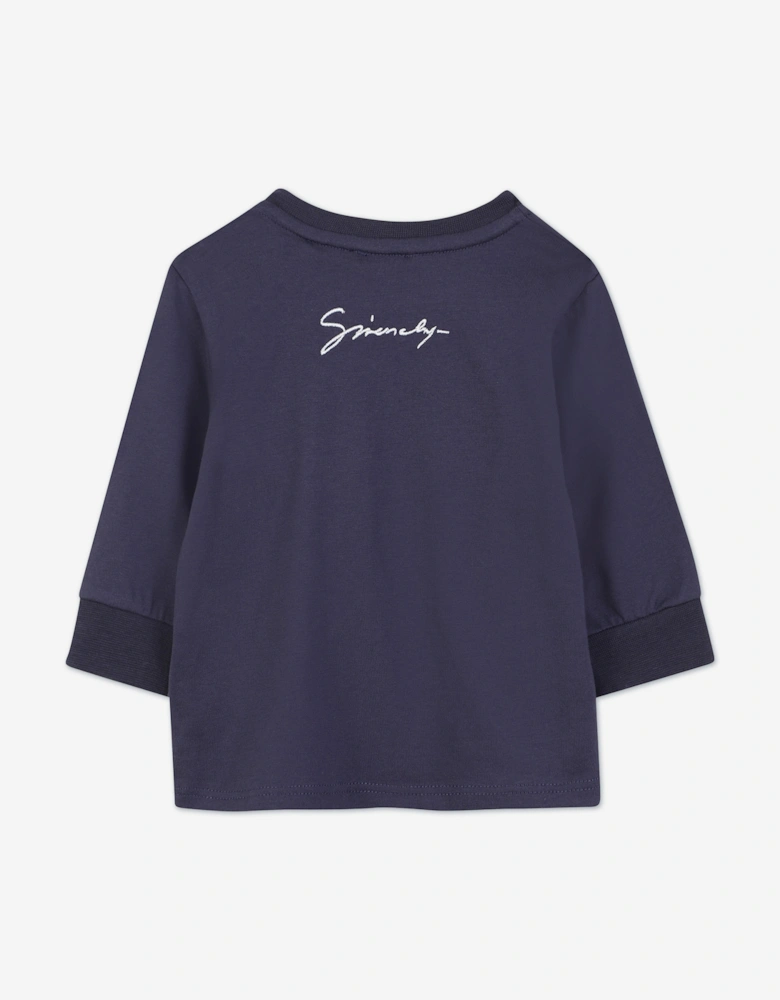 Baby Boys Long Sleeve G Logo T-Shirt in Navy