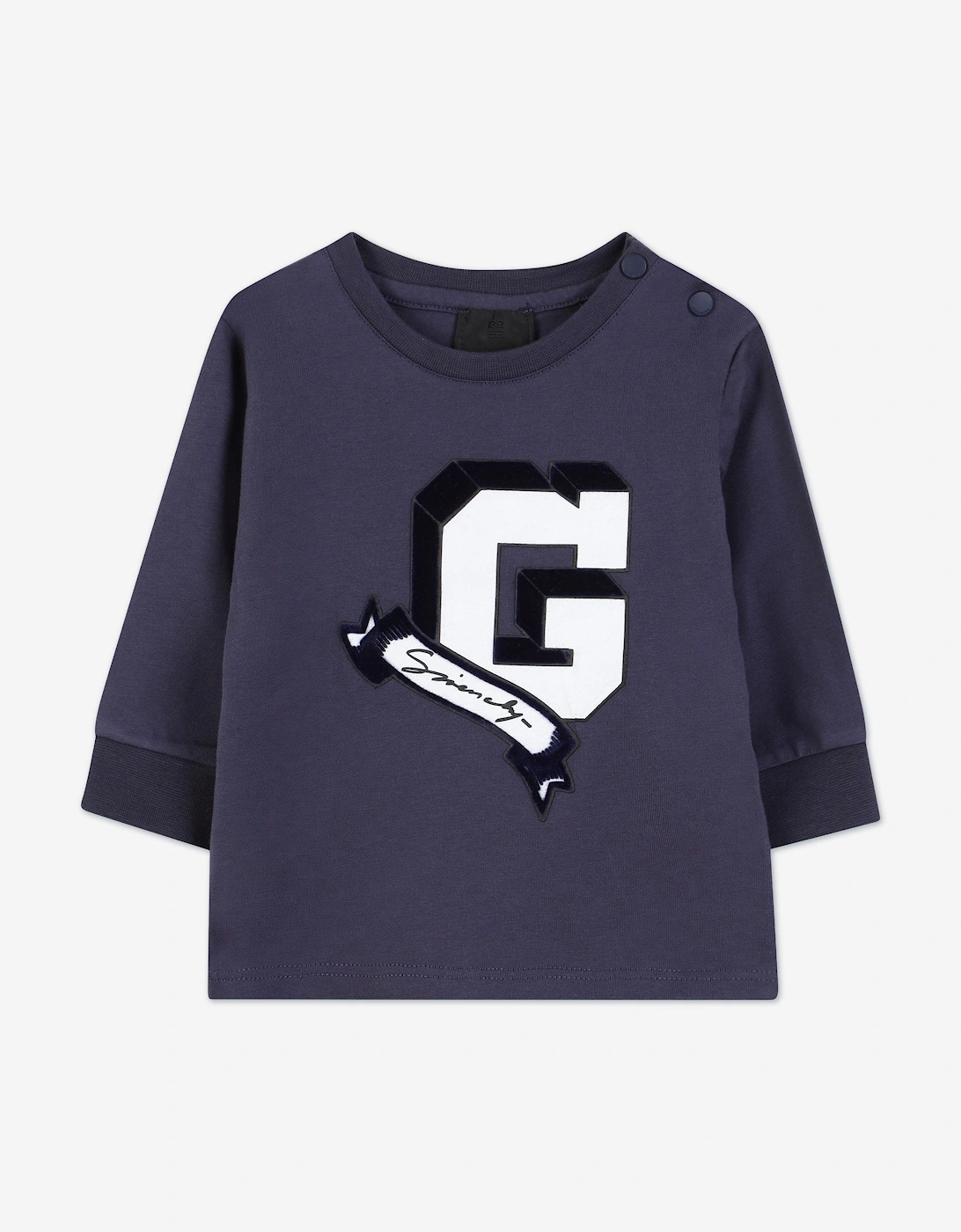 Baby Boys Long Sleeve G Logo T-Shirt in Navy, 5 of 4