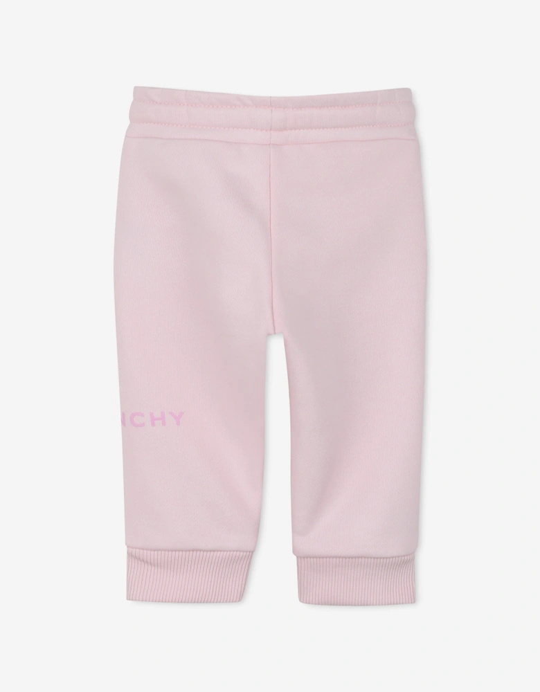 Baby Girls Logo Print Joggers in Pink