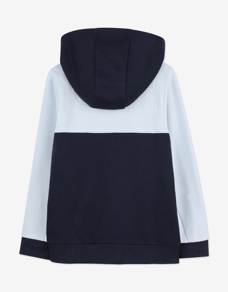 BOSS Boys Logo Print Zip Up Top in Navy