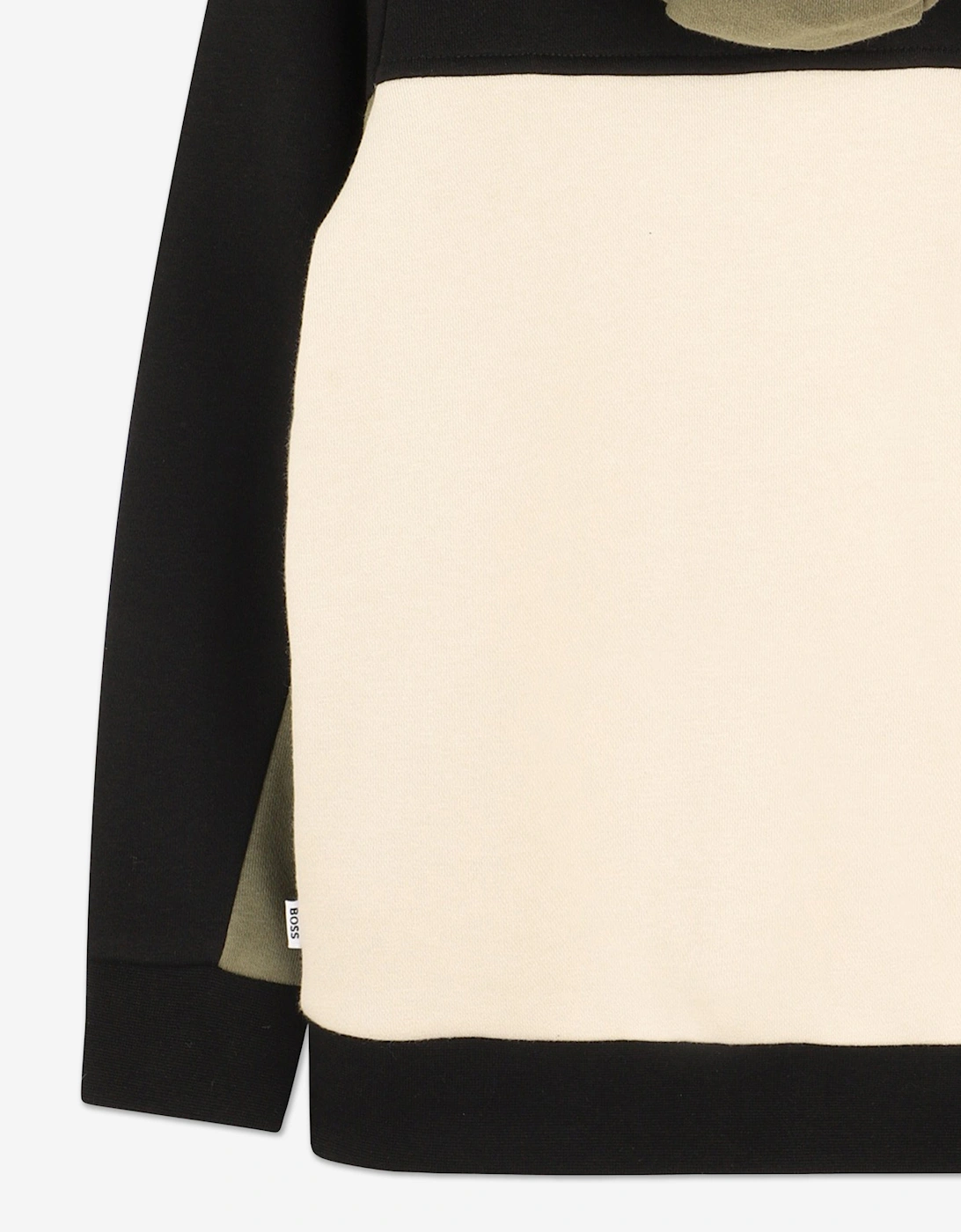 BOSS Boys Logo Print Zip Up Top in Ivory