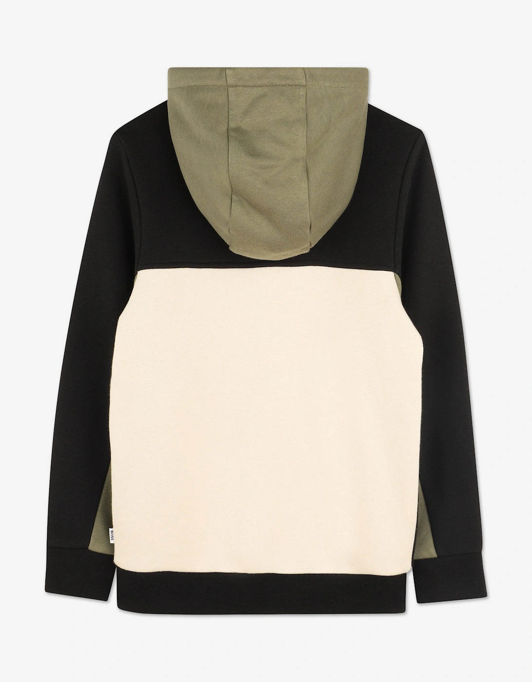 BOSS Boys Logo Print Zip Up Top in Ivory