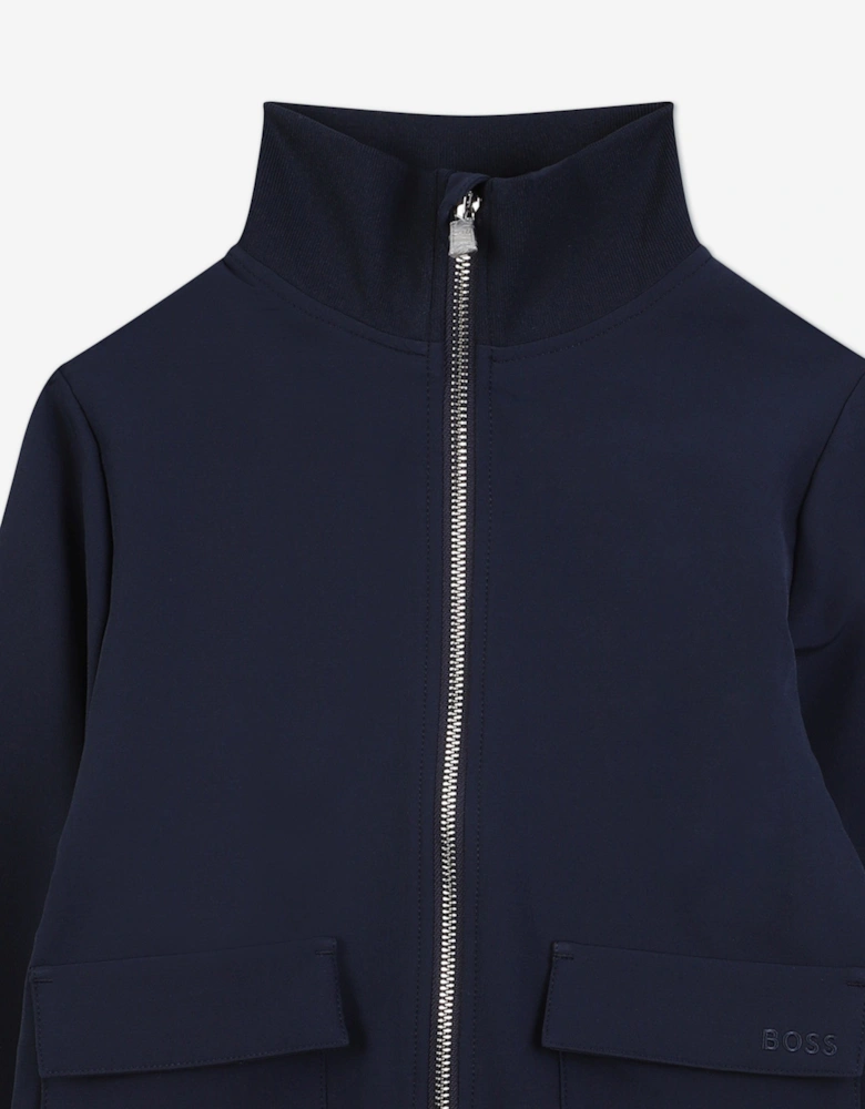 BOSS Boys Logo Track Jacket in Navy