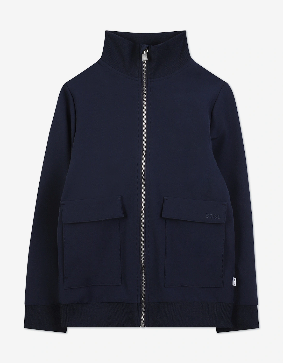 BOSS Boys Logo Track Jacket in Navy, 5 of 4