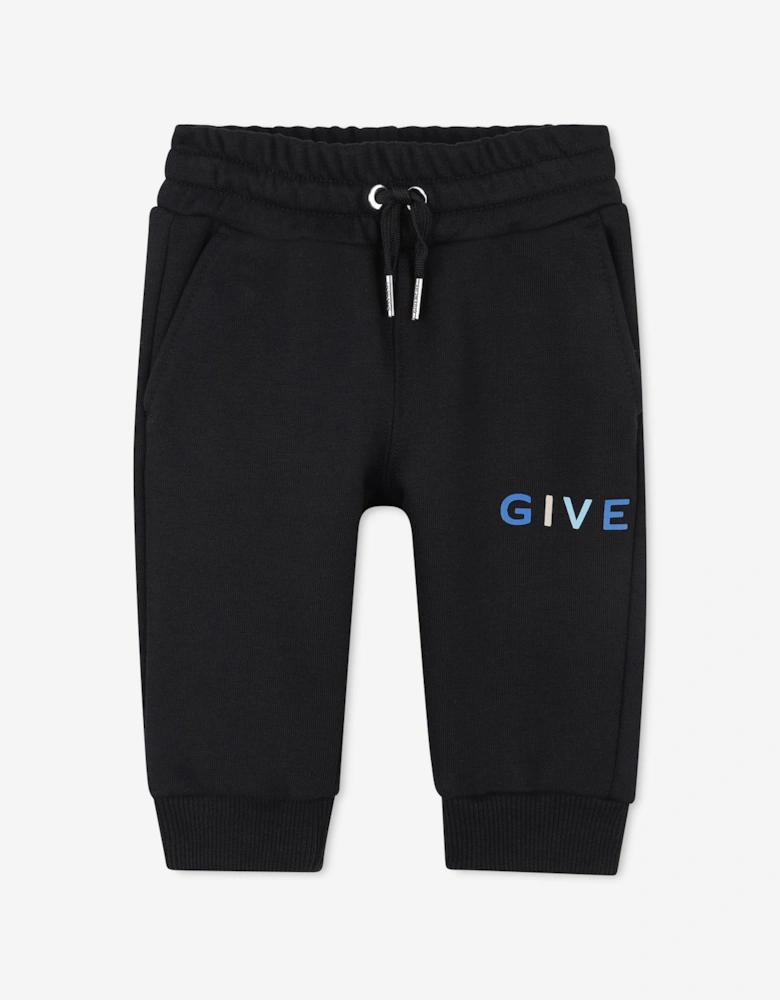 Baby Boys Logo Print Joggers in Black