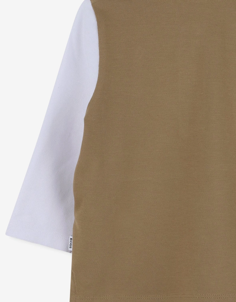 BOSS Baby Boys Long Sleeve Polo Shirt in Brown