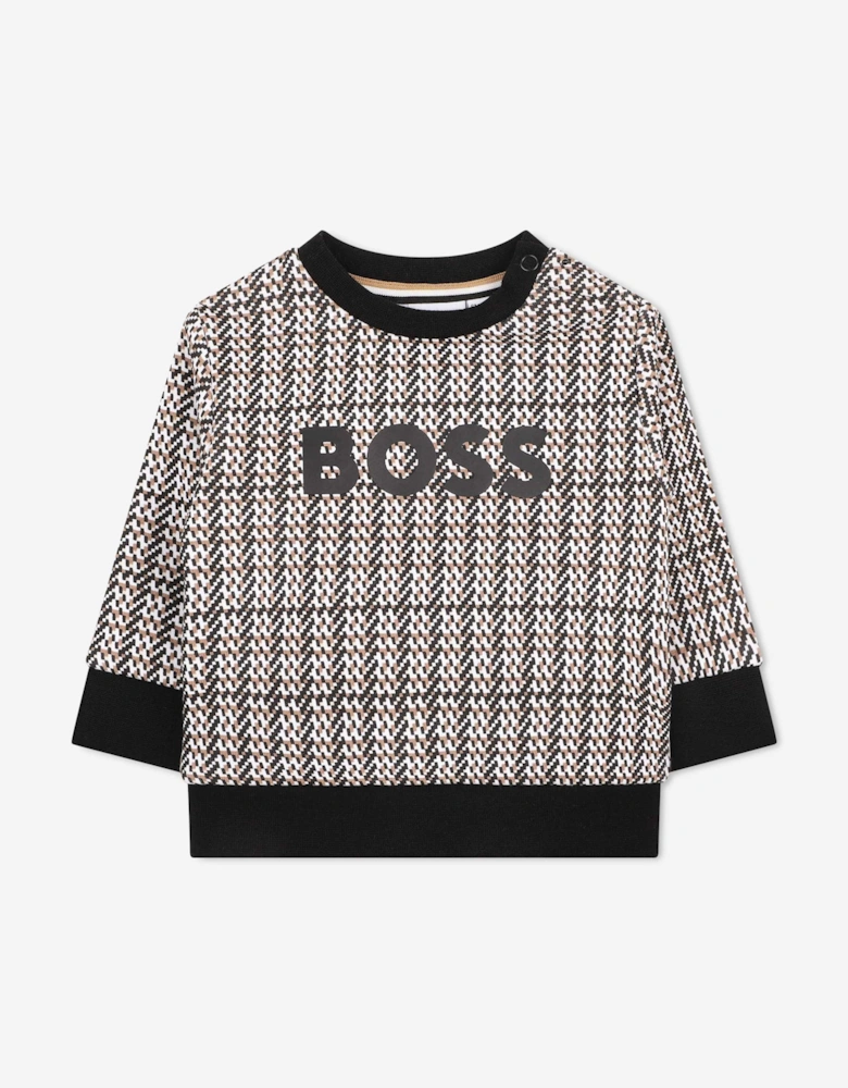 BOSS Baby Boys Iconic Fantasy Print Sweatshirt in Black