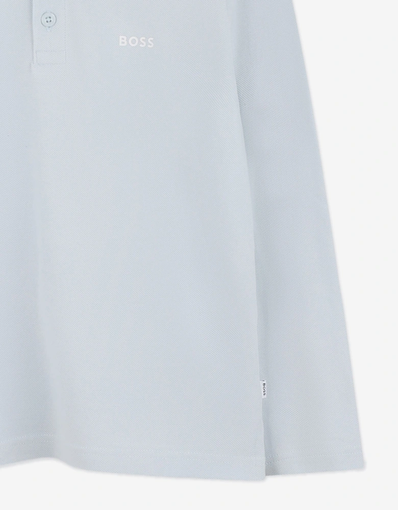 BOSS Boys Long Sleeve Polo Shirt in Blue