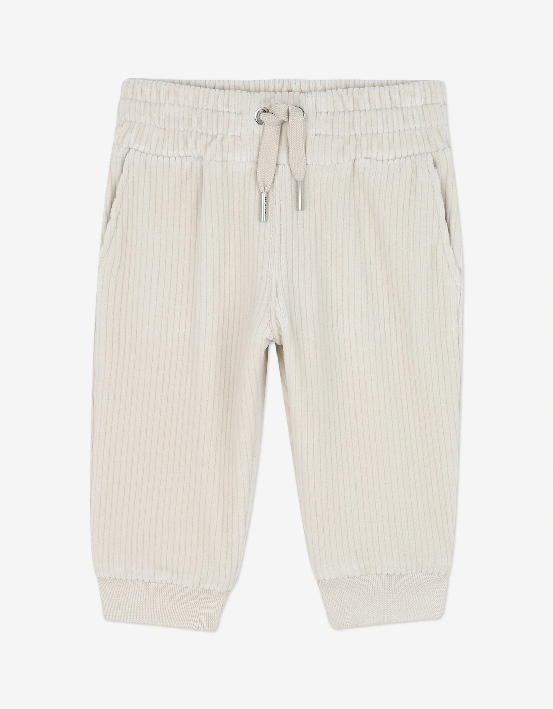 Baby Girls Corduroy Signature Logo Tracksuit in Ivory