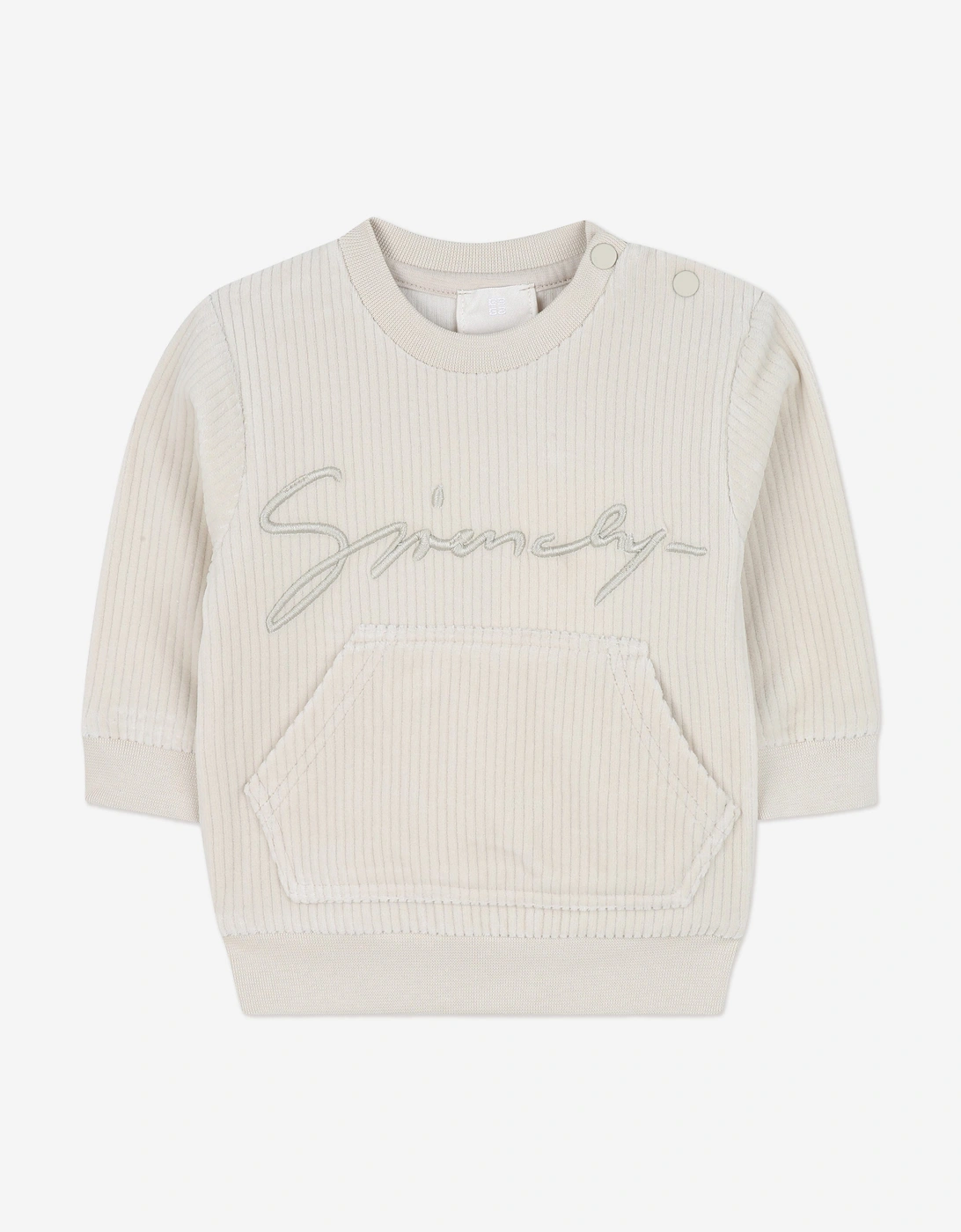 Baby Girls Corduroy Signature Logo Tracksuit in Ivory