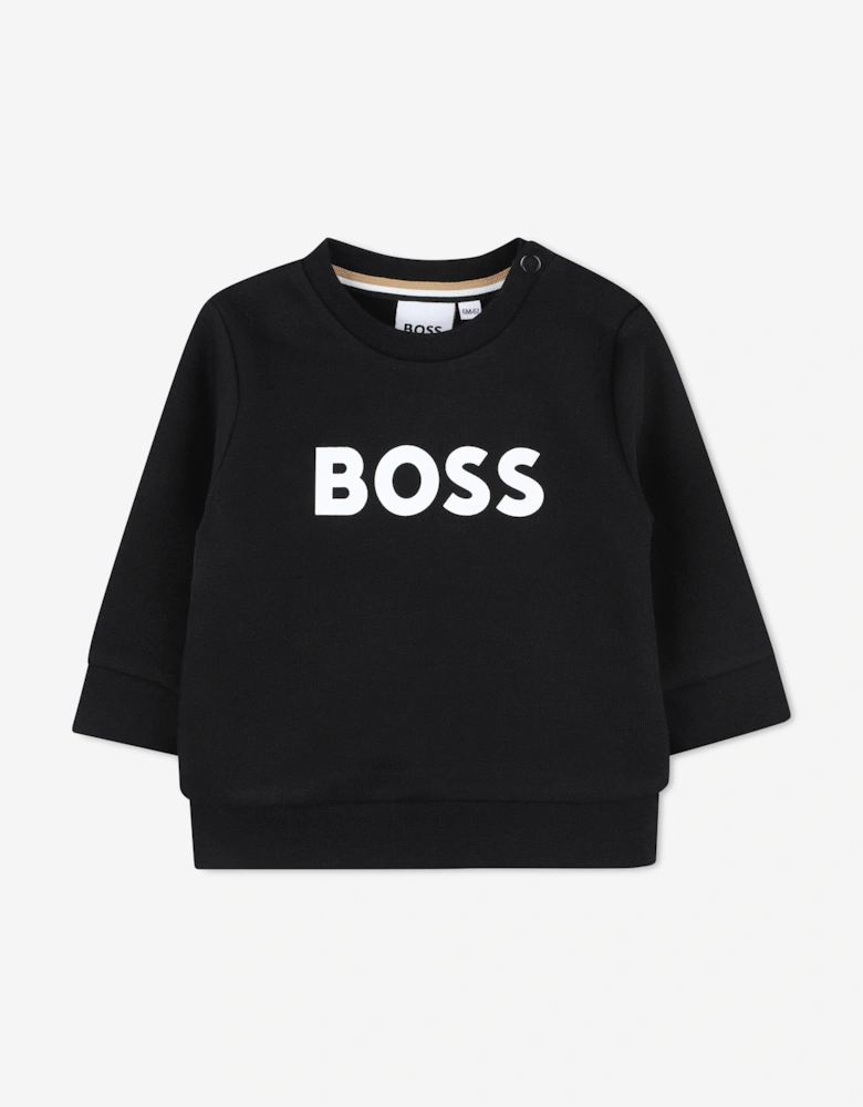 BOSS Baby Boys Logo Print Sweatshirt in Black
