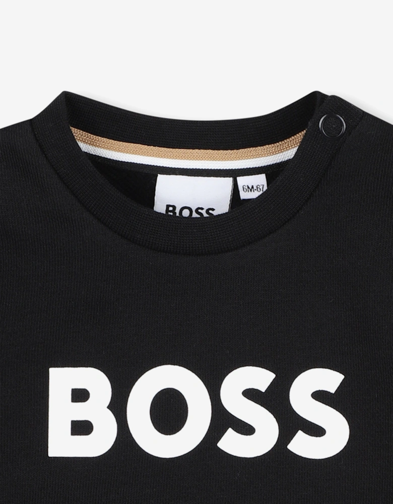 BOSS Baby Boys Logo Print Sweatshirt in Black